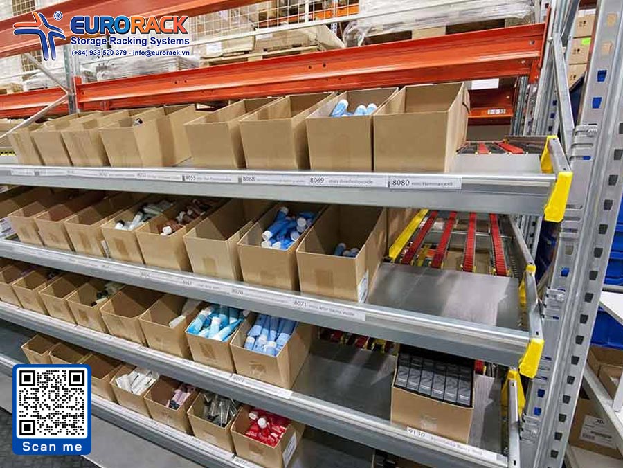 Carton flow racking for Medicine Storage